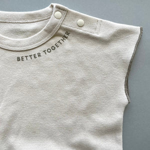 3.LIETO おでかけロンパース 70cm 80cm グレージュ スモークベージュ 日本製 スリーリエート