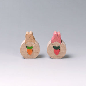 小黒三郎 組み木のひな人形 KH252 ウサギっ子びな（小）