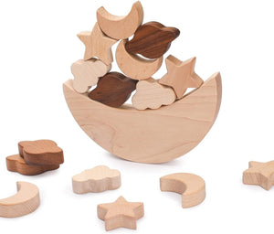 木製 バランストイ ＆ お空マーク 木のおもちゃ Wooden Balance Blocks
