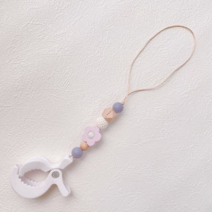 LABRO 赤ちゃんのお靴 ホルダー シューズクリップ お花 星 ウッドビーズ ベビーカーに♪