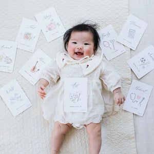 SHAOOL わっかラトル ベビーギフトセット / ドーナツ ストラップ 月齢カード 選び取りカード