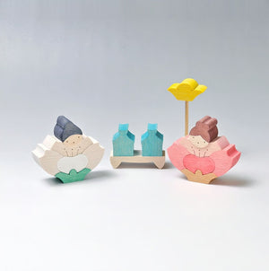 小黒三郎 組み木のひな人形 KH534 桜の花坐りびな ひなまつり 雛人形 木製