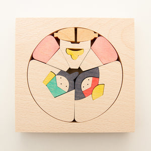 小黒三郎 組み木のひな人形 KH538 円びな ひなまつり 雛人形 木製