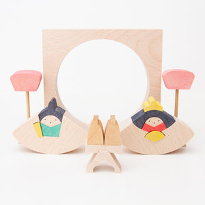 小黒三郎 組み木のひな人形 KH538 円びな ひなまつり 雛人形 木製