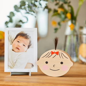 Kittoko 一生に一度のファーストカット飾り Red 木製 はじめてのカット記念 胎毛 キットコ