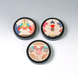 小黒三郎 組み木 五月人形 KK237 円武者三段飾り・小 普通垂幕 木製 つみき こどもの日 男の子の節句 遊プラン