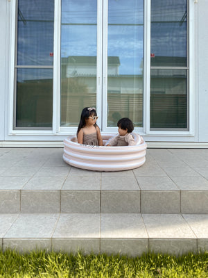 Love my lil ラウンドプール 70cm 90cm ビニールプール  ストライプ ボーダー ピンク ブルー ラブマイリル
