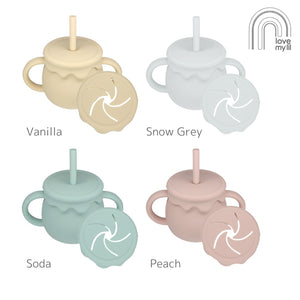 Love my lil 3wayマグ シリコン製 ストローマグ スナックカップ 両手持ちコップ ラブマイリル