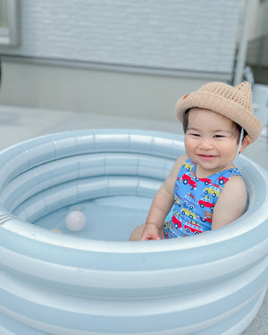 Love my lil ラウンドプール 70cm 90cm ビニールプール  ストライプ ボーダー ピンク ブルー ラブマイリル