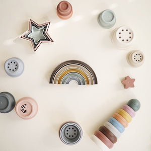 Mushie Rainbow Stacker Toy レインボー スタッカートイ スタッキング 虹 ムシエ