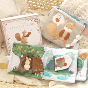 amanoppo えほんとぬいぐるみのセット りすくんとはりねずみくん -出産祝いにおすすめ3点ギフトセット あまのっぽ