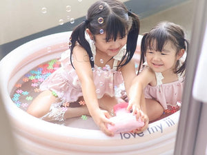 Love my lil ラウンドプール 70cm 90cm ビニールプール  ストライプ ボーダー ピンク ブルー ラブマイリル