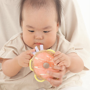 SHAOOL わっかラトル ベビーギフトセット / ドーナツ ストラップ 月齢カード 選び取りカード